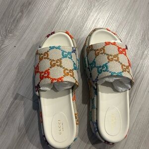 Gucci Colorful Logo Sandals